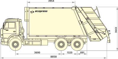 Мусоровоз 22м3 на шасси КАМАЗ 65115-1071-62 