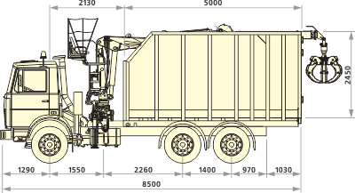 Ломовоз "Экопресс" МАЗ - 27м3