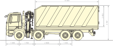 Ломовоз 38м3 на шасси Mercedes-Benz Actros 4141 K