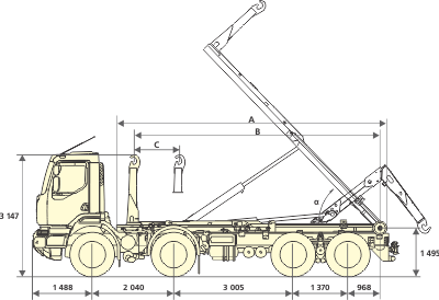 Мультилифт КС30/6200 на шасси Renault Kerax 440.42 8X4 HD