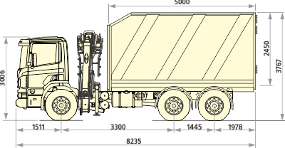 Ломовоз 27м3 на шасси Scania P380 CB6X4EHZ